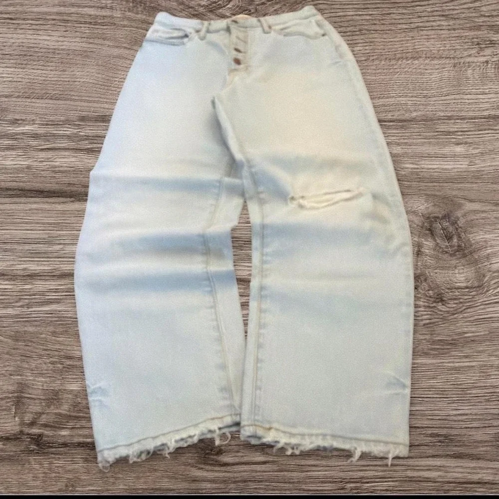28x28 Light Blue Balloon Style Straight Jeans Y2K 2000s Vintage